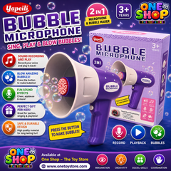 2-in-1 Bubble Microphone Toy for Girls | Musical Bubble Blower with Lights & Sound | Cute Cartoon Bubble Maker for Kids Age 3+