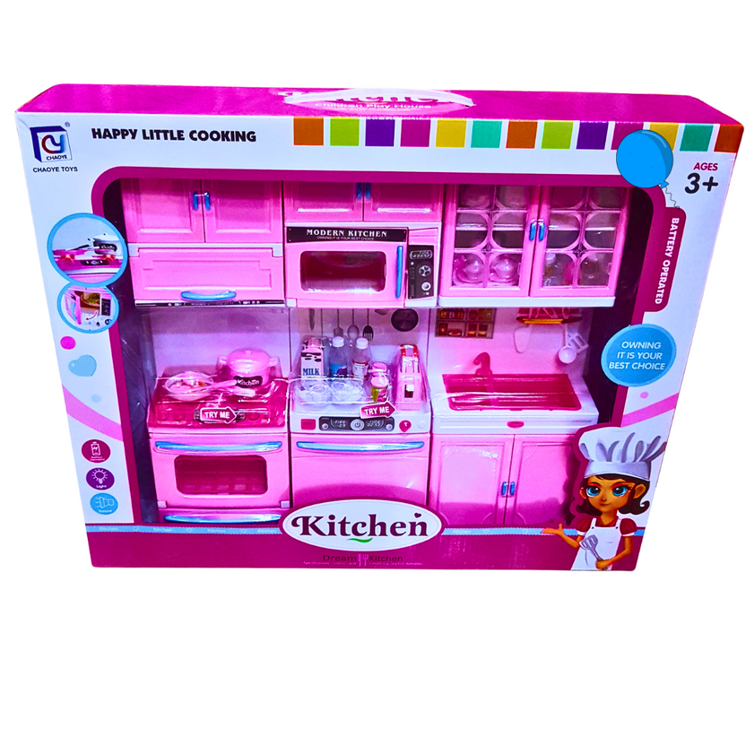 My Little Chef's Dream Kitchen Set for Kids | Pink Battery-Operated Play Cooking Set (Ages 3+) Main image