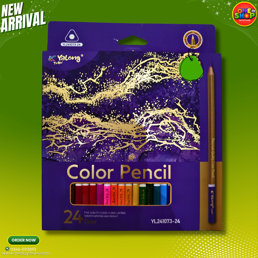 Yalong 24 Color Pencils Set for Kids – Premium Quality Coloring & Drawing Pencils for School Art Supplies in Pakistan Main image