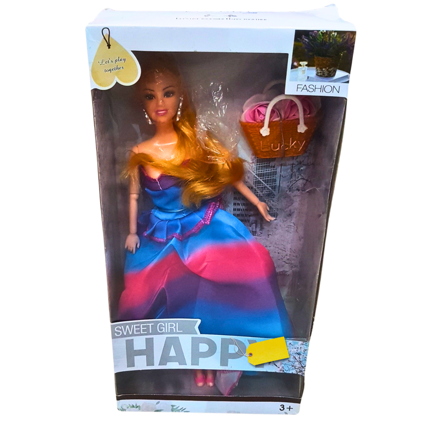 Sweet Girl Fashion Doll – Stylish Blue & Pink Gown with Accessories – Perfect Gift for Girls (3+) Main image