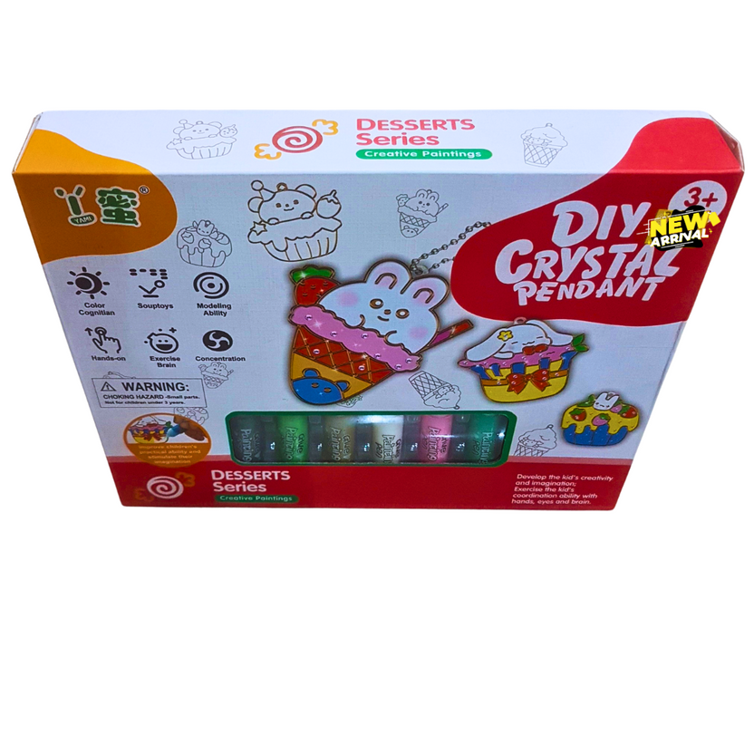 DIY Crystal Pendant Painting Kit for Kids – Dessert Series Arts & Crafts Set | Creative Jewelry Making Toy for Ages 3+ Main image