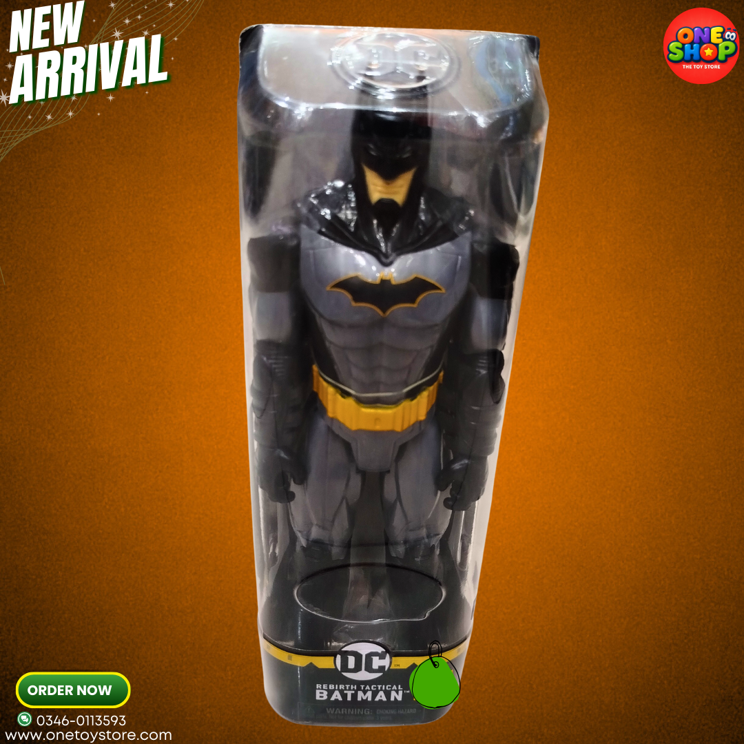 DC Batman Rebirth Tactical Action Figure for Kids – Large Superhero Collectible Toy | Batman Figure (4+ Years)