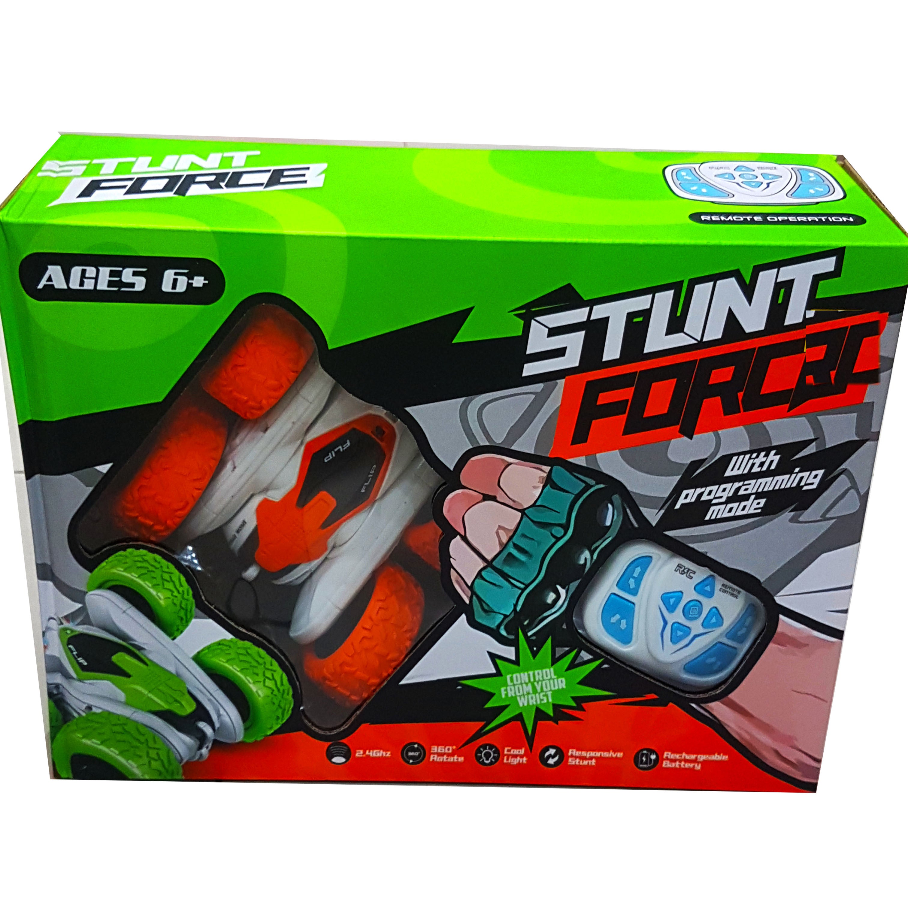 Ultra-Dynamic Stunt Car with 360° Rotation - Ideal Gift for Boys Up to 10 Years - Advanced Remote Control, Cool LED Lights, High-Performance Rechargeable Battery - New Arrival