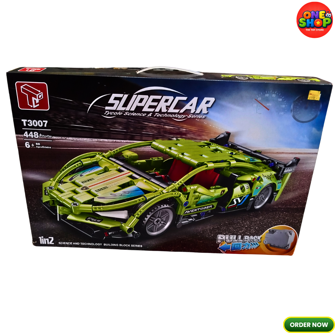 Supercar Pull Back Building Blocks Set – 448 Pieces Sports Racing Car Construction Toy with Pull-Back Function for Kids 6+ | Model T3007 Secondary image