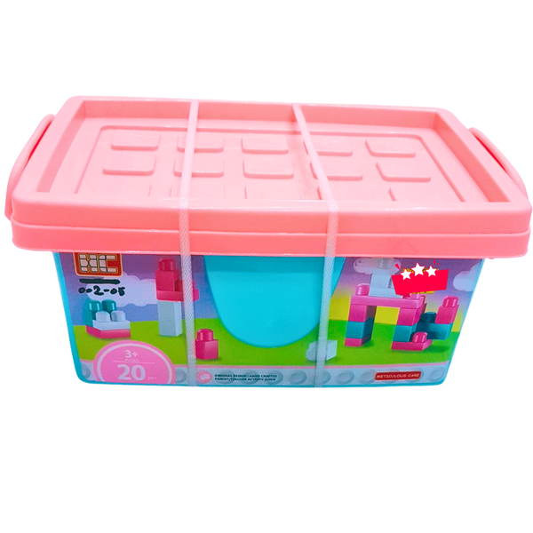 🧱 Building Blocks Set with Storage Box – 20-Piece Construction Bricks for Kids Ages 3+ | Early Learning Toy for Creativity & Fine Motor Skills