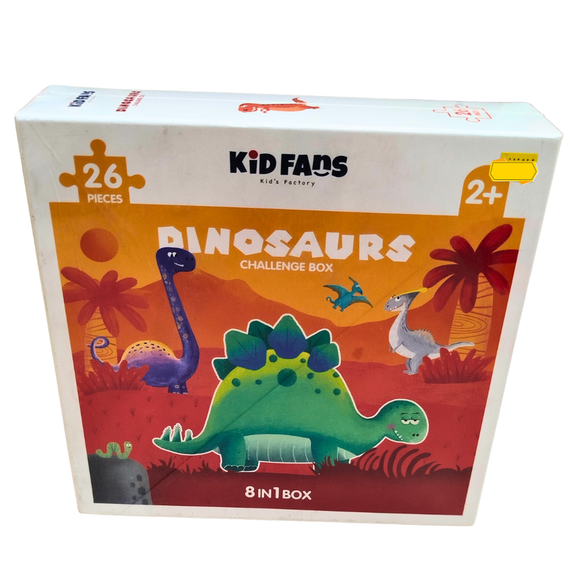 🧩 Kid Fans Dinosaurs Puzzle Set for Toddlers – 8-in-1 Dinosaur Challenge Box (26 Pcs) for Ages 2+ Main image