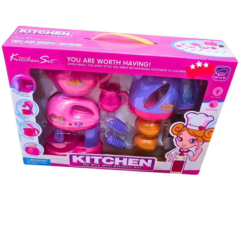 Deluxe My Moy Mini Kitchen Set for Kids – Pretend Play Kitchen Toys with Blender, Kettle & Accessories – Light & Sound – Ages 3+ Main image