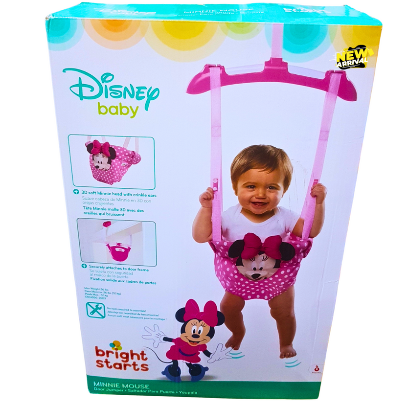 Disney Baby Minnie Mouse Door Jumper – Safe & Fun Bouncer for Infants by Bright Starts (Up to 26 lbs) Main image
