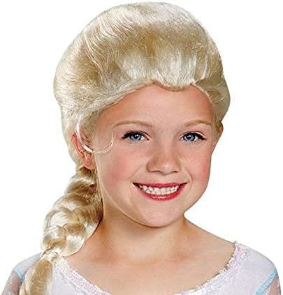 Girls' Frozen Elsa Wig - Premium Synthetic Fiber | Authentic Disney Look for Costumes & Parties