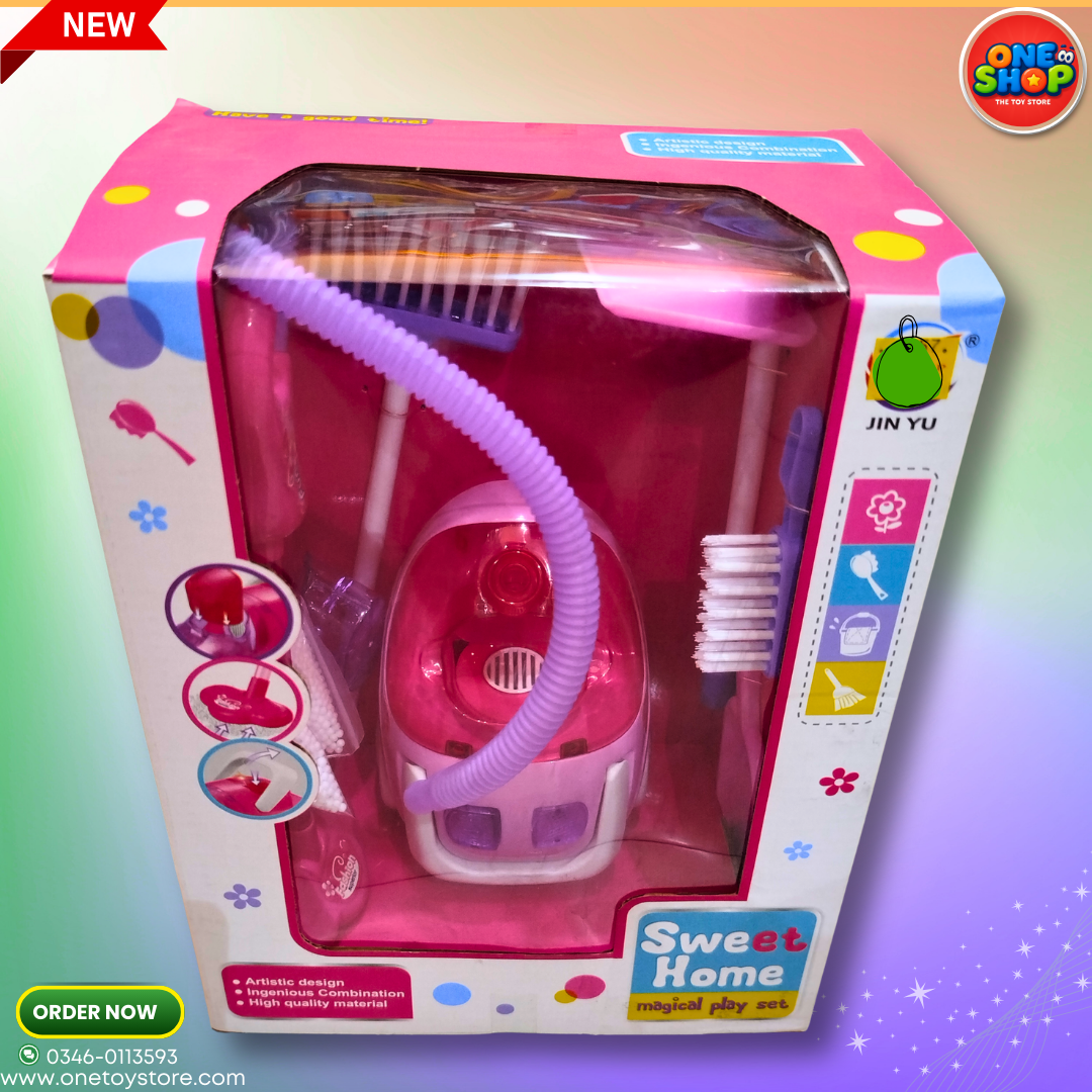 🧹 Kids Cleaning Set Toy – Sweet Home Magical Play Set with Mini Vacuum Cleaner & Cleaning Tools