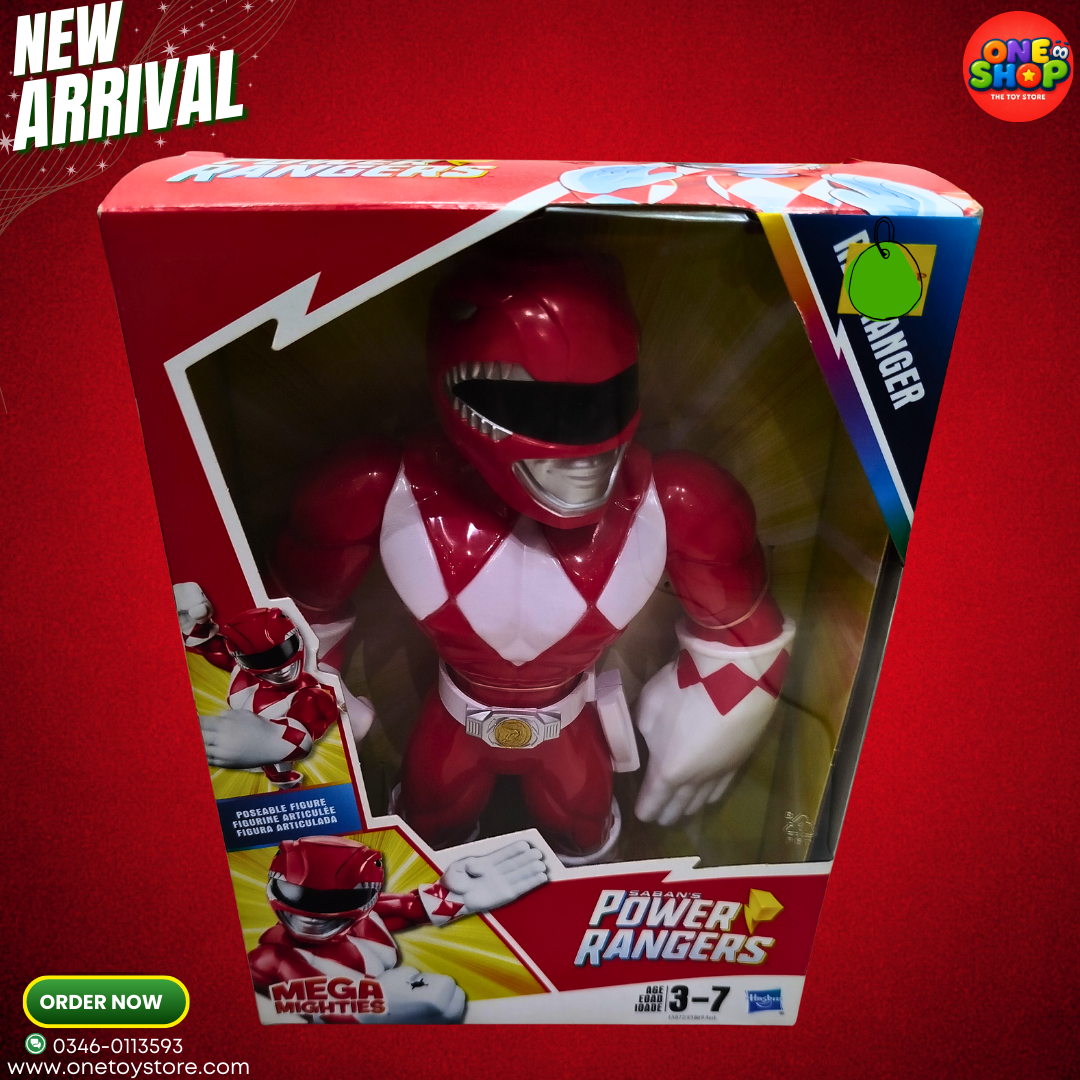 Power Rangers Red Ranger Mega Mighties Action Figure – Large Poseable Superhero Toy for Kids | Mighty Morphin Power Rangers (Ages 3–7)