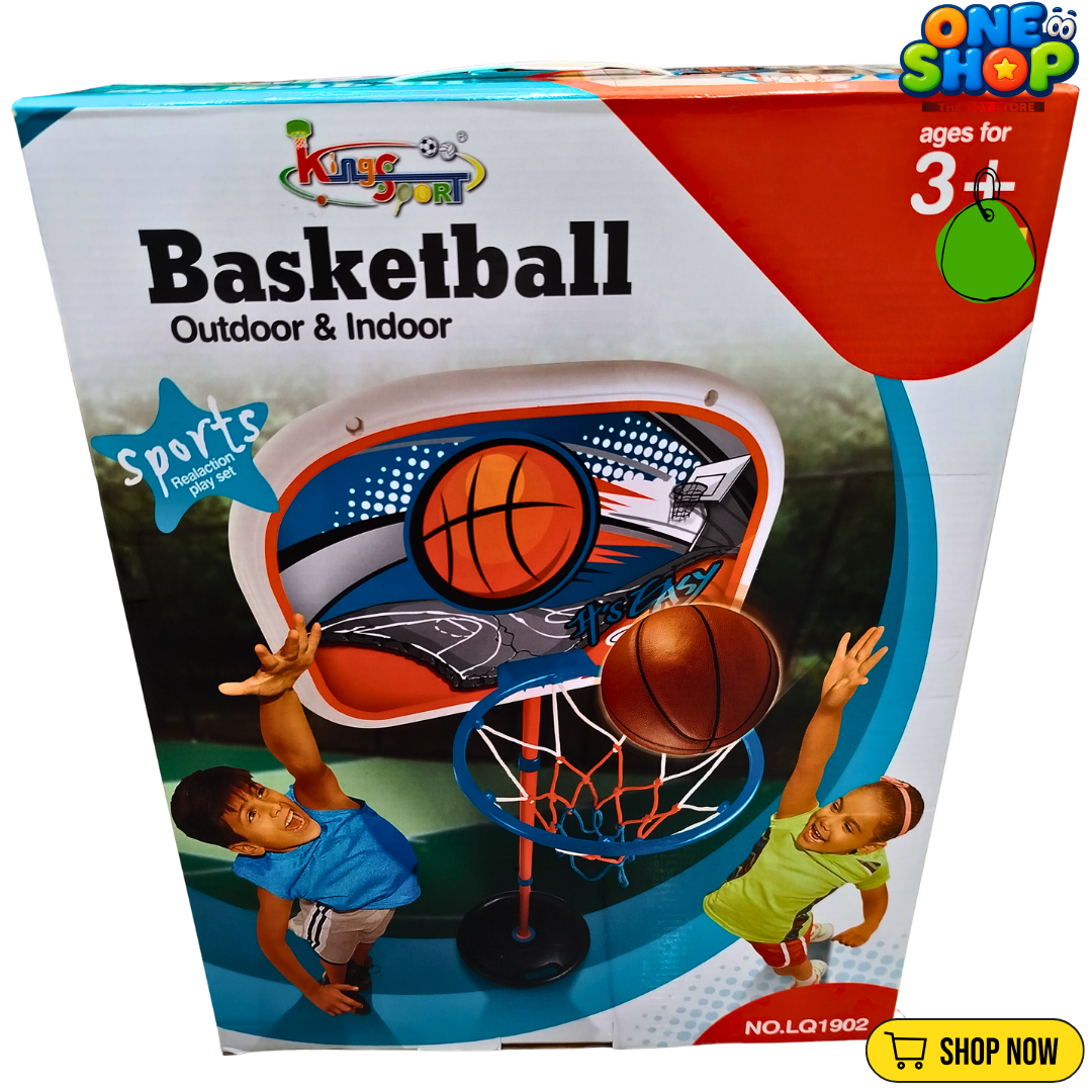 Kids Basketball Hoop Set with Stand & Ball – Adjustable Indoor & Outdoor Basketball Game for Children Age 3+ | Sports Toy for Boys & Girls