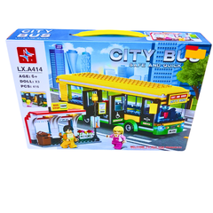 City Bus Building Set – 416-Piece Public Transport Playset with Bus Stop & Mini Figures (Ages 6+)