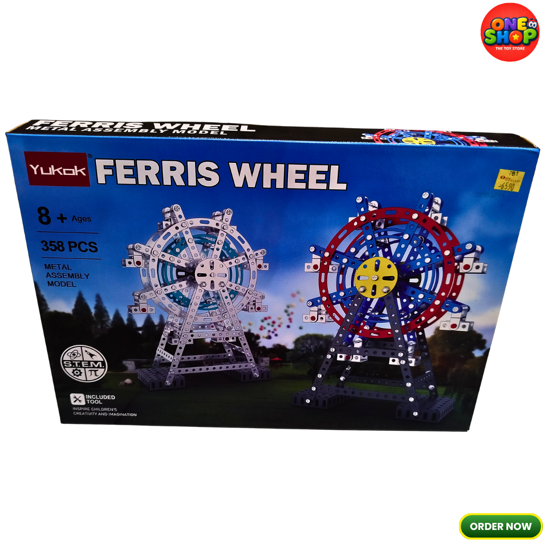 Yukok Ferris Wheel Metal Assembly STEM Model Kit – 358 Pieces DIY Engineering Construction Set for Kids 8+ | Educational Metal Building Toy Secondary image