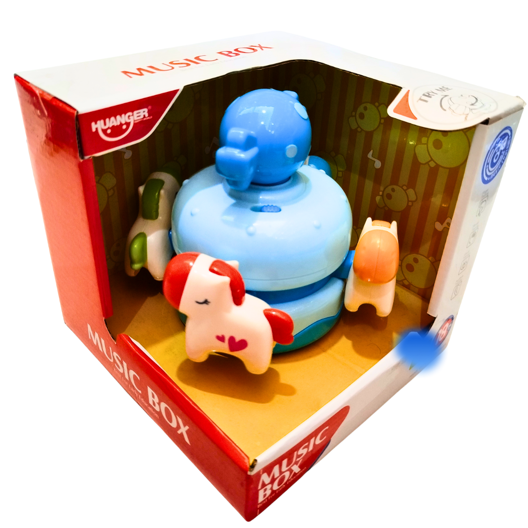 🎠 Huanger Rotating Music Box Toy – Carousel Animal Music Toy for Toddlers | Sound & Visual Sensory Toy for 18+ Months