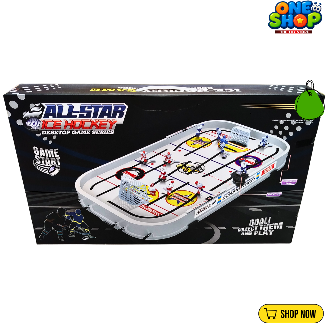 All-Star Ice Hockey Table Game for Kids – Desktop Hockey Board Game with Players & Goal Nets | Interactive Family Sports Game for Boys & Girls