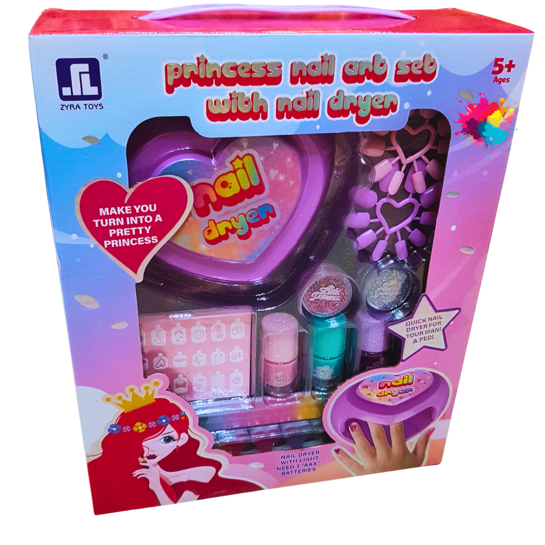 Princess Nail Art Set with Nail Dryer | Kids' Manicure Play Kit | Ages 5+