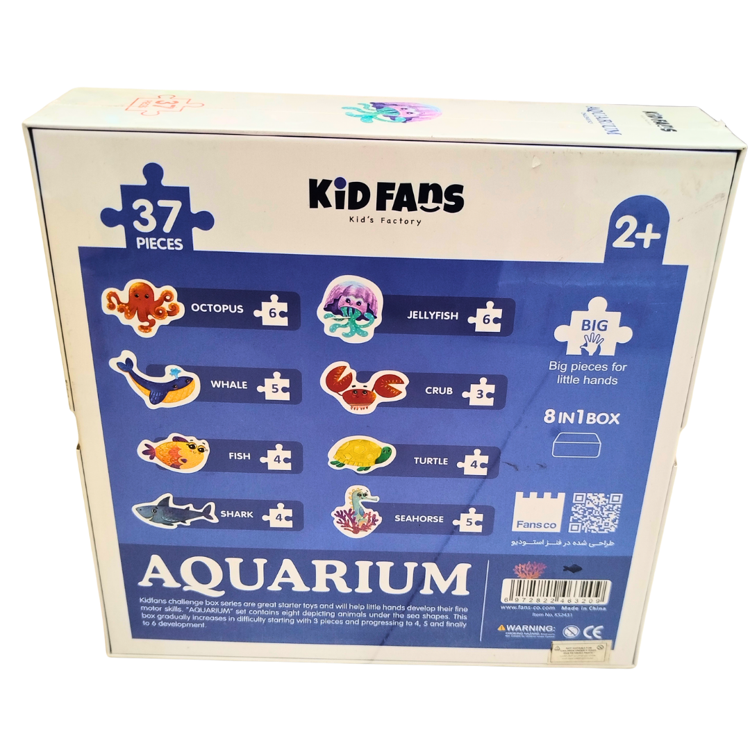 🧩 Kid Fans Aquarium Puzzle Set – 8-in-1 Underwater Animal Puzzle Box for Toddlers (37 Pieces, Age 2+)