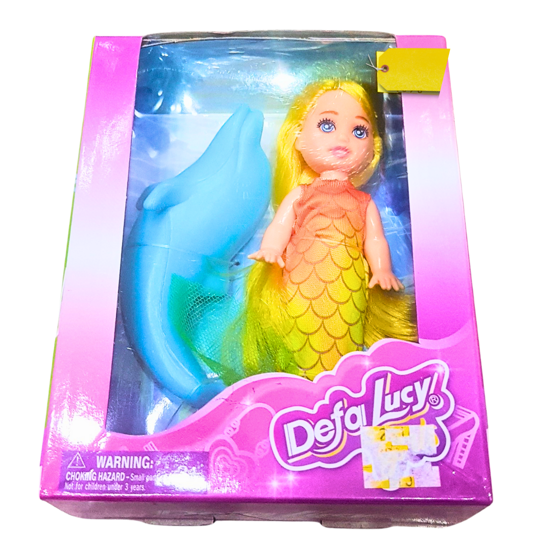 Defa Lucy Mermaid Doll with Blue Dolphin – Enchanting Ocean-Themed Playset (3+)