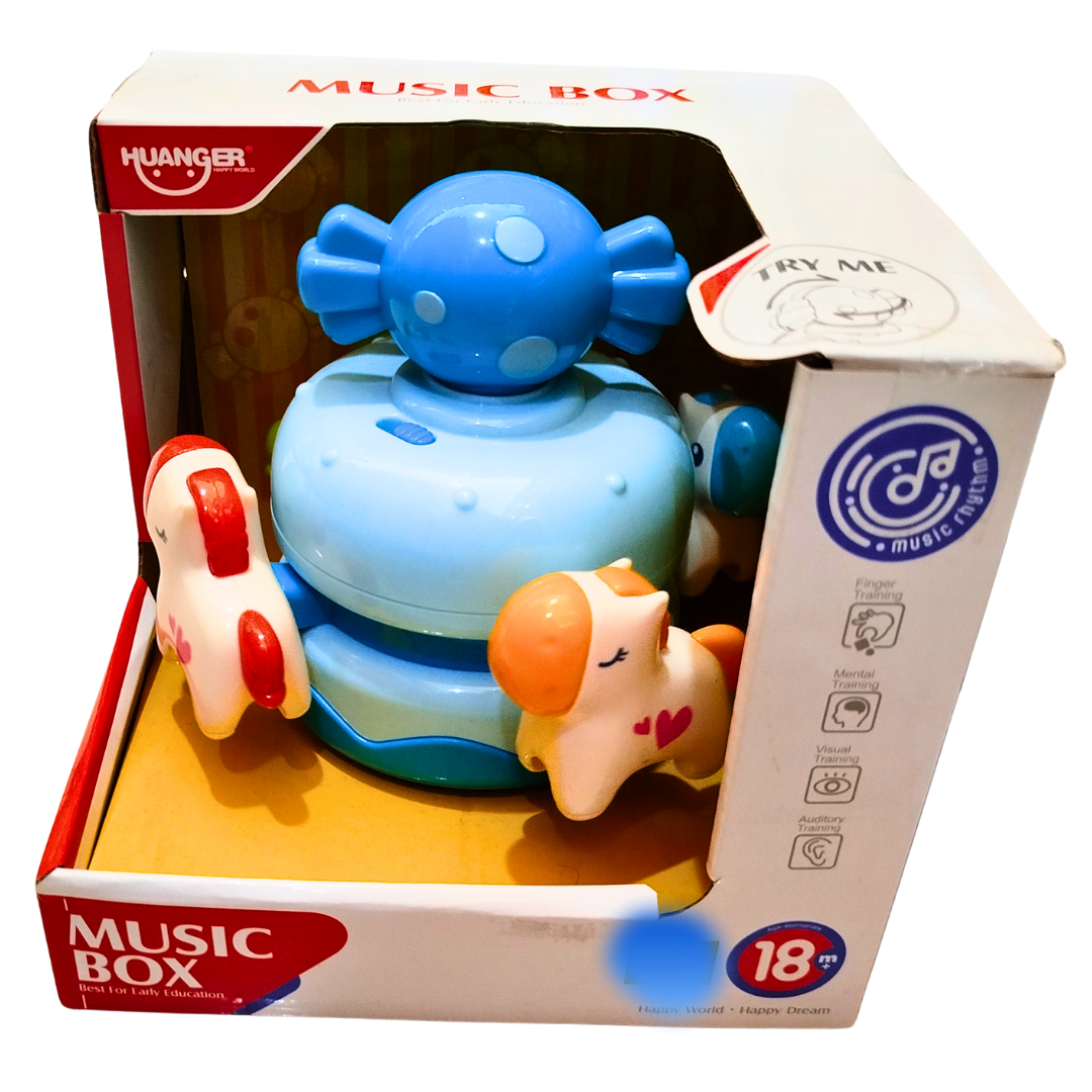 🎠 Huanger Rotating Music Box Toy – Carousel Animal Music Toy for Toddlers | Sound & Visual Sensory Toy for 18+ Months