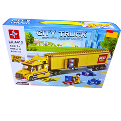 City Cargo Truck Building Set – 362-Piece Container Transport Truck with Mini Figures (Ages 6+)