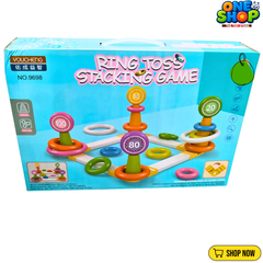 Ring Toss Stacking Game for Kids – Colorful Ring Throw & Score Board Game | Educational Indoor Outdoor Family Fun Toy for Boys & Girls