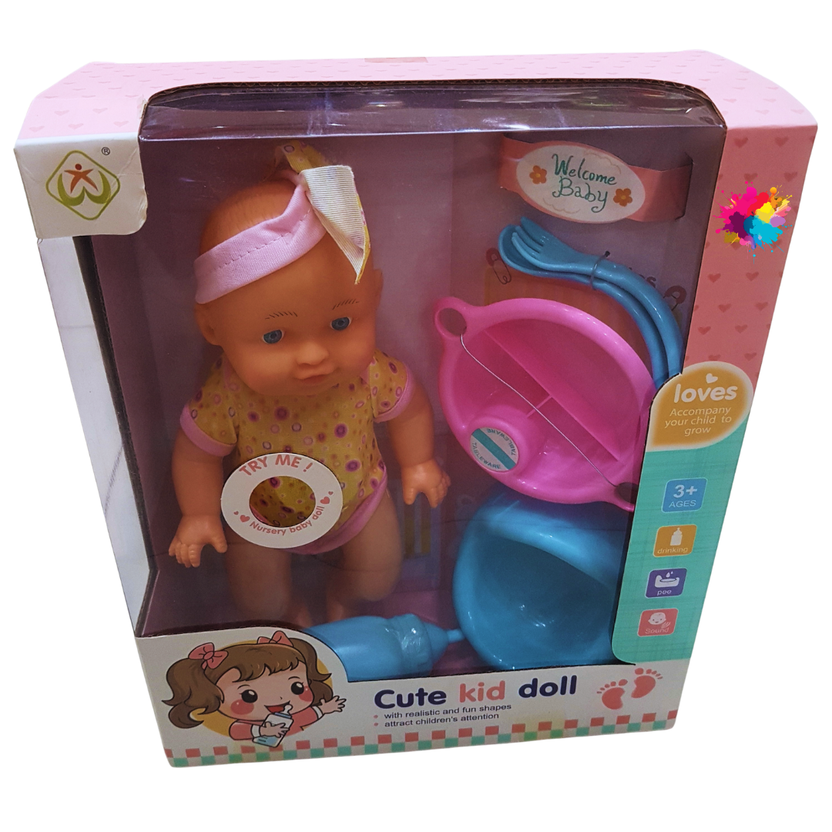 Cute Kid Doll Nursery Playset - Interactive Baby Doll with Potty Training Accessories for Kids (Ages 3+) Main image