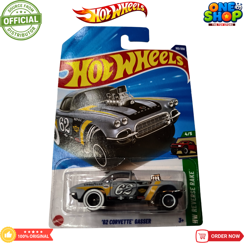 Hot Wheels ’62 Corvette Gasser Die-Cast Car – Classic Muscle Drag Racer Toy for Kids & Collectors Main image
