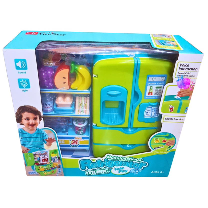 Interactive Multifunctional Toy Refrigerator with Music & Lights | Role Play Kitchen Appliance Set Main image