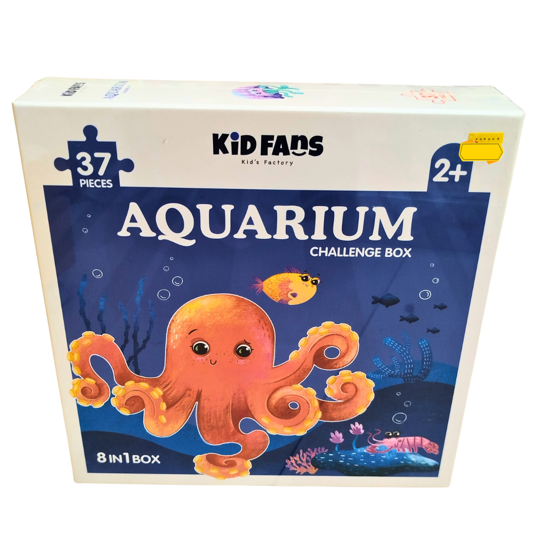 🧩 Kid Fans Aquarium Puzzle Set – 8-in-1 Underwater Animal Puzzle Box for Toddlers (37 Pieces, Age 2+)