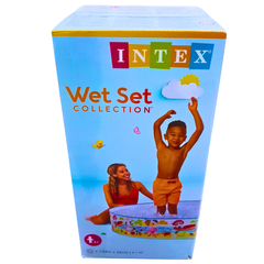 Intex Wet Set Jungle-Themed Inflatable Pool for Kids (2+ Years) – 152cm Round Baby Pool with Colorful Animal Print