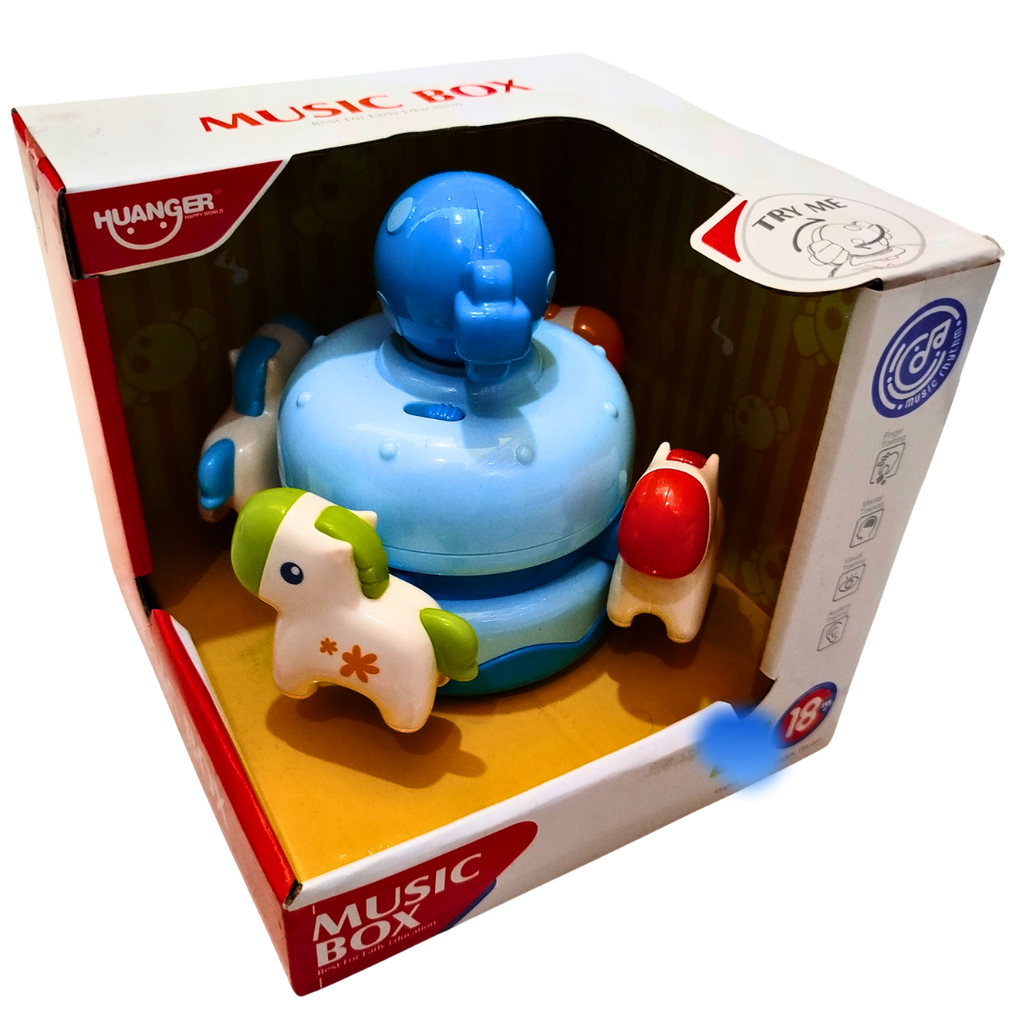 🎠 Huanger Rotating Music Box Toy – Carousel Animal Music Toy for Toddlers | Sound & Visual Sensory Toy for 18+ Months