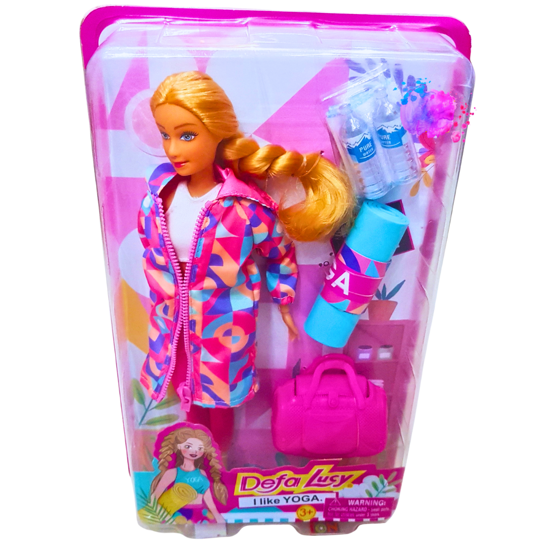Defa Lucy Yoga Playset – Fitness Doll with Yoga Mat, Water Bottles, and Gym Bag – Perfect Gift for Girls 3+ Secondary image