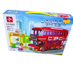 London City Bus Building Set – 488-Piece Double-Decker Bus Toy with Bus Stop & Mini Figures (Ages 6+)