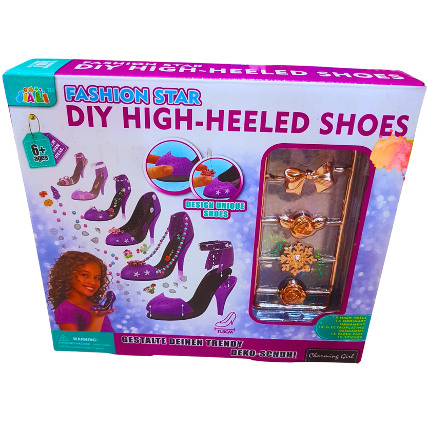 Fashion Star DIY High-Heeled Shoes Design Kit | Create Your Own Trendy Shoes for Kids 6+ | Arts & Crafts Set Main image