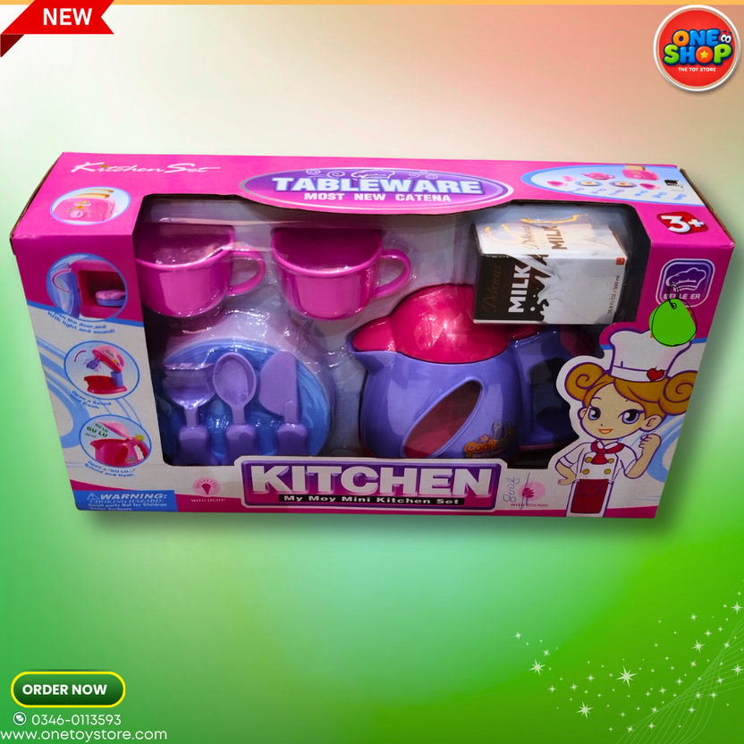 🍽️ Kids Kitchen Tableware Set – My Mini Kitchen Tea Party Playset with Cups, Kettle & Accessories (3+ Years) Main image
