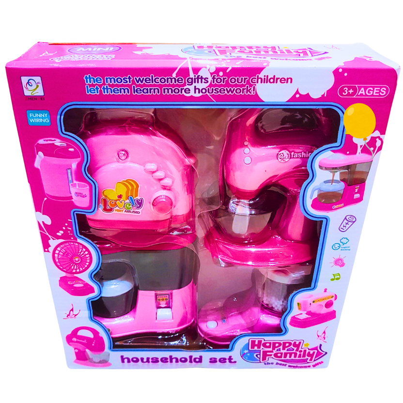 Happy Family Household Toy Set for Kids | Battery-Operated Mini Kitchen Appliances | 3+ Years Main image