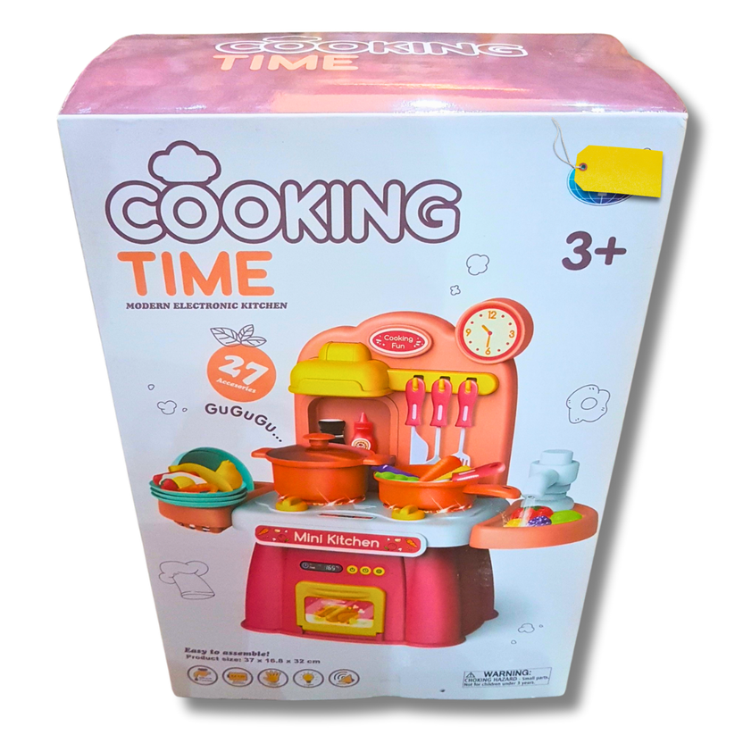 Cooking Time Modern Electronic Kitchen Toy Set for Kids - 27-Piece Mini Kitchen with Lights and Sounds (Ages 3+) Main image