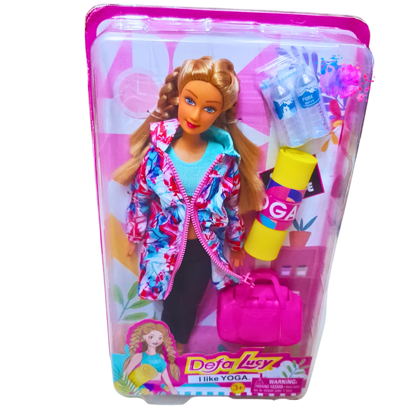 Defa Lucy Yoga Playset – Stylish Doll with Yoga Mat, Gym Bag, and Accessories – Perfect Gift for Girls 3+ Main image