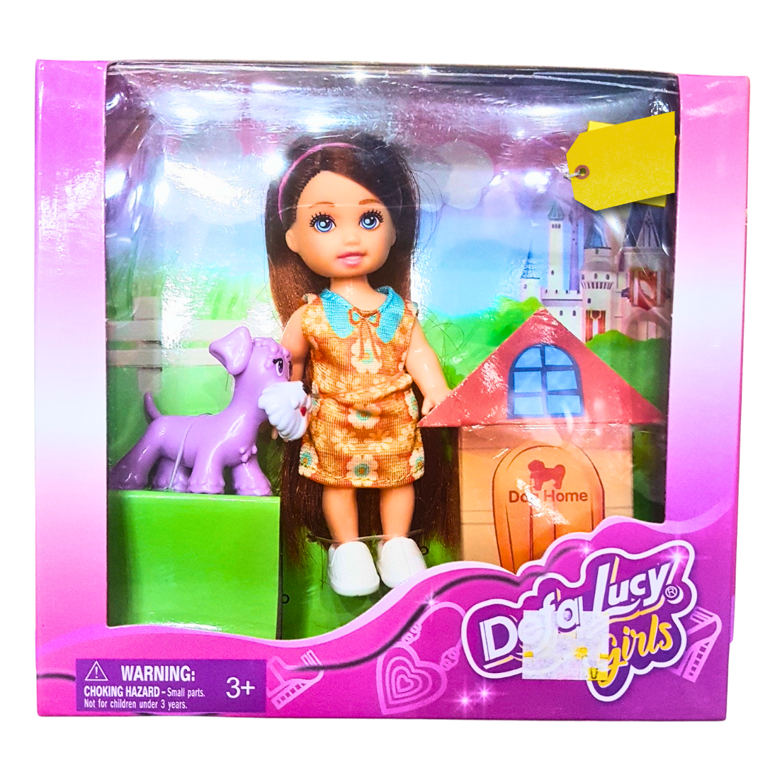Defa Lucy Girls Doll with Pet Dog and Dog House – Fun Animal Playset for Kids 3+ Main image