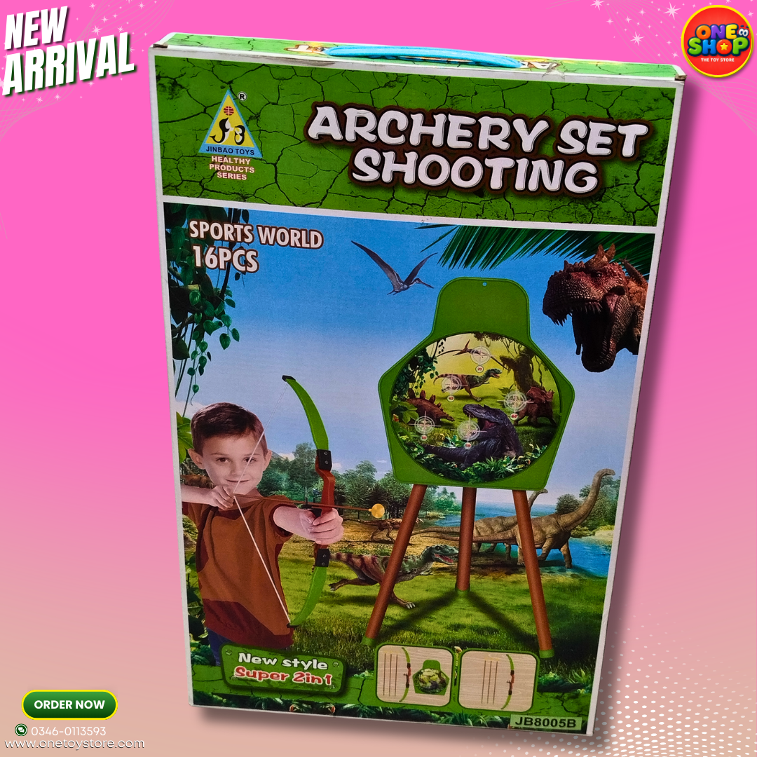 Archery Set Shooting Game for Kids – 16PCS Bow & Arrow Target Stand Set (Ages 6+) in Pakistan Secondary image