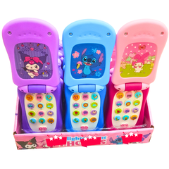 Flip Cartoon Musical Toy Phone with Lights & Sound for Kids – My Melody & Stitch Designs | Ages 3+Each Sold Separately