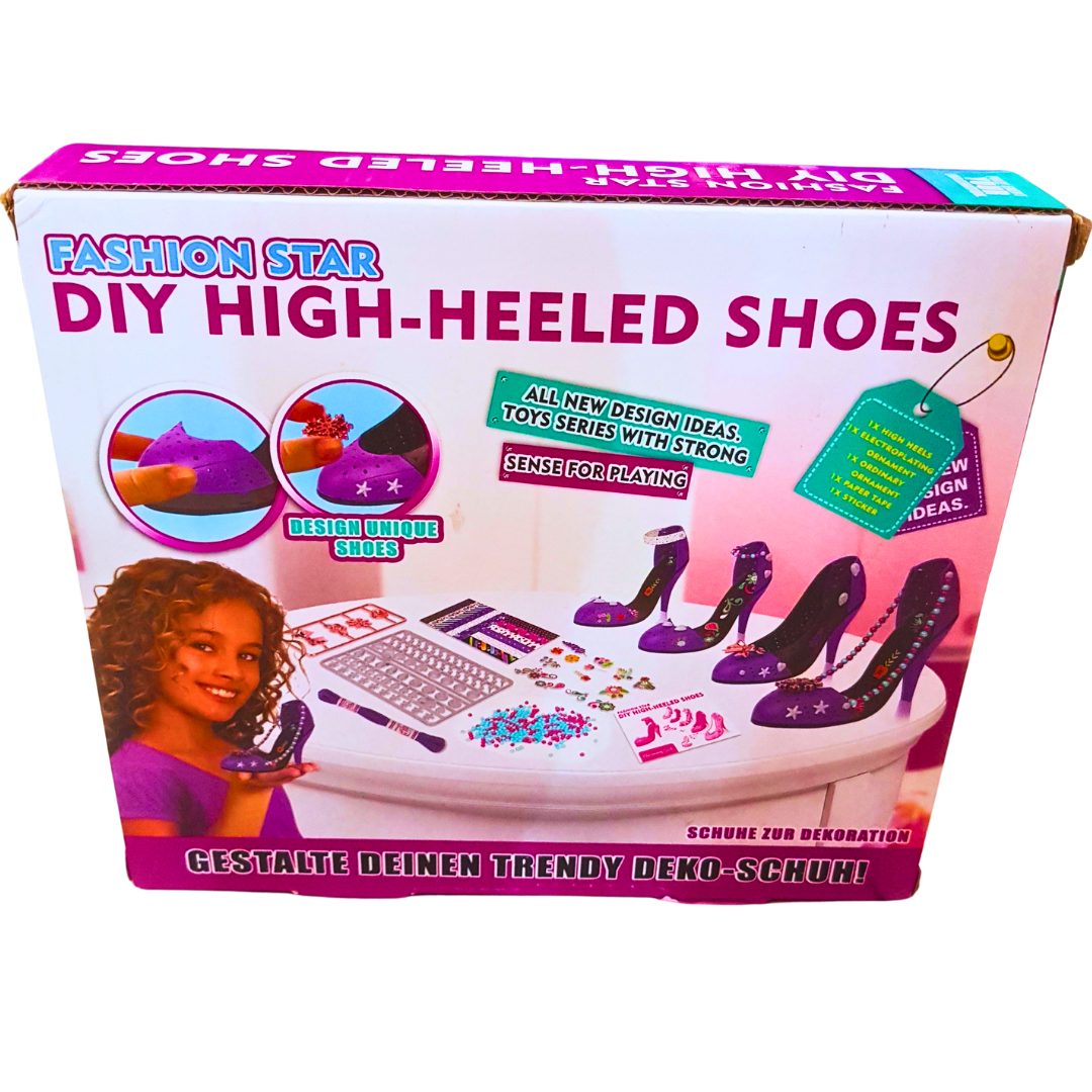 Fashion Star DIY High-Heeled Shoes Design Kit | Create Your Own Trendy Shoes for Kids 6+ | Arts & Crafts Set Secondary image