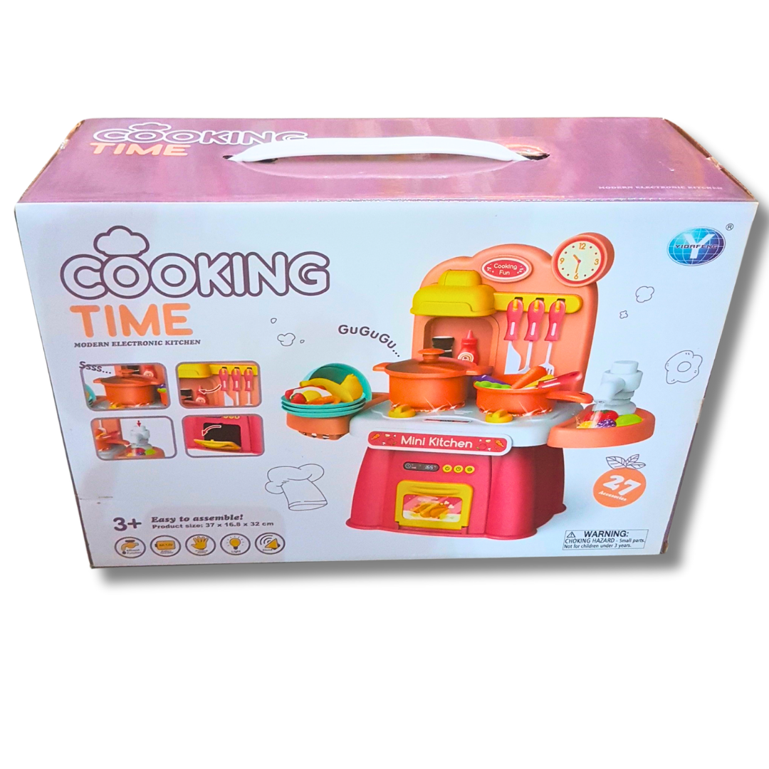 Cooking Time Modern Electronic Kitchen Toy Set for Kids - 27-Piece Mini Kitchen with Lights and Sounds (Ages 3+) Secondary image