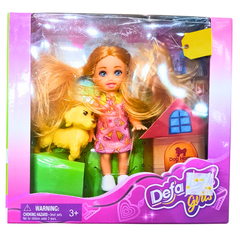 Defa Lucy Girls Doll with Blonde Hair, Yellow Puppy, and Dog House – Fun Pretend Play for Kids 3+