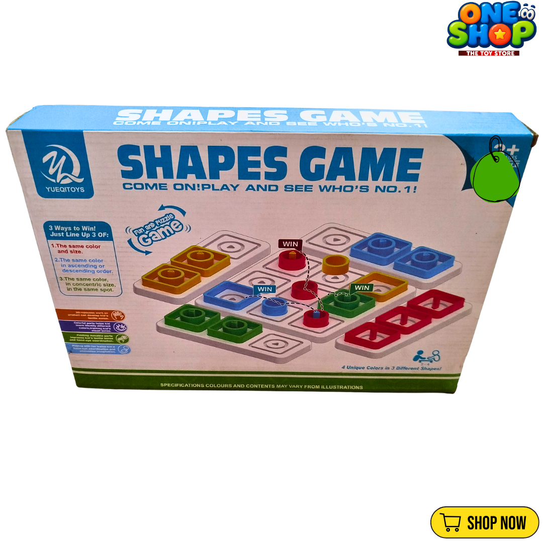 Shapes Game Educational Board Game for Kids – Color & Shape Matching Strategy Puzzle Toy | STEM Learning Game for Boys & Girls Age 4+