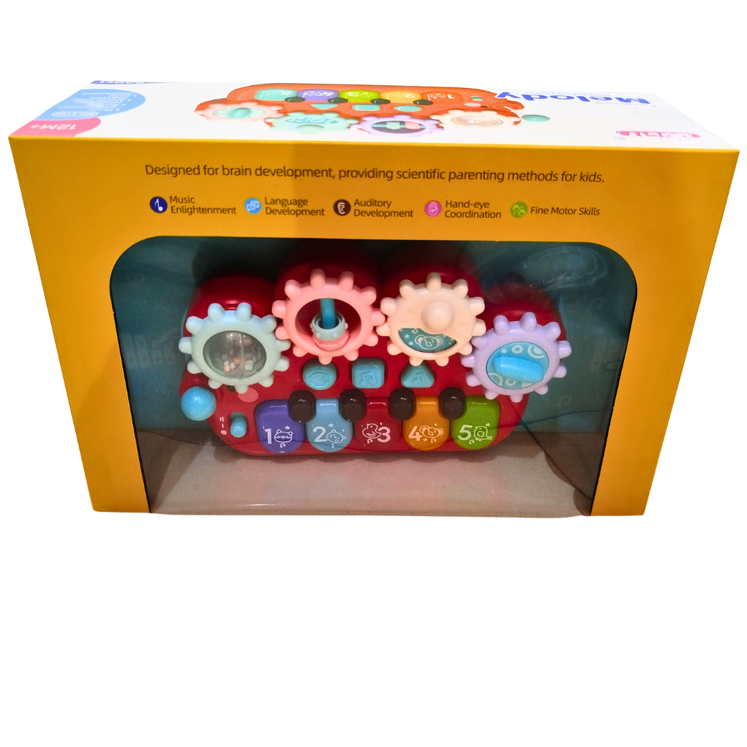 🎼 Baoli Melody Hedgehog Piano – Red Musical Activity Toy for Babies | Light-Up Learning Piano with Gears & Numbers | 12+ Months
