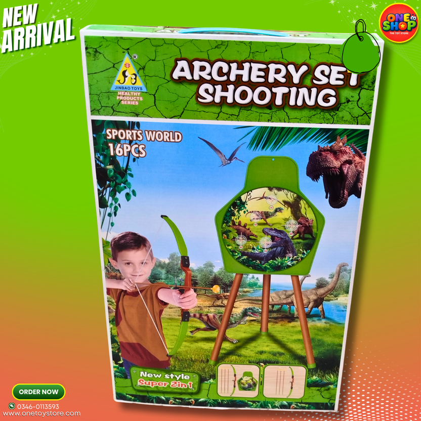 Archery Set Shooting Game for Kids – 16PCS Bow & Arrow Target Stand Set (Ages 6+) in Pakistan Main image