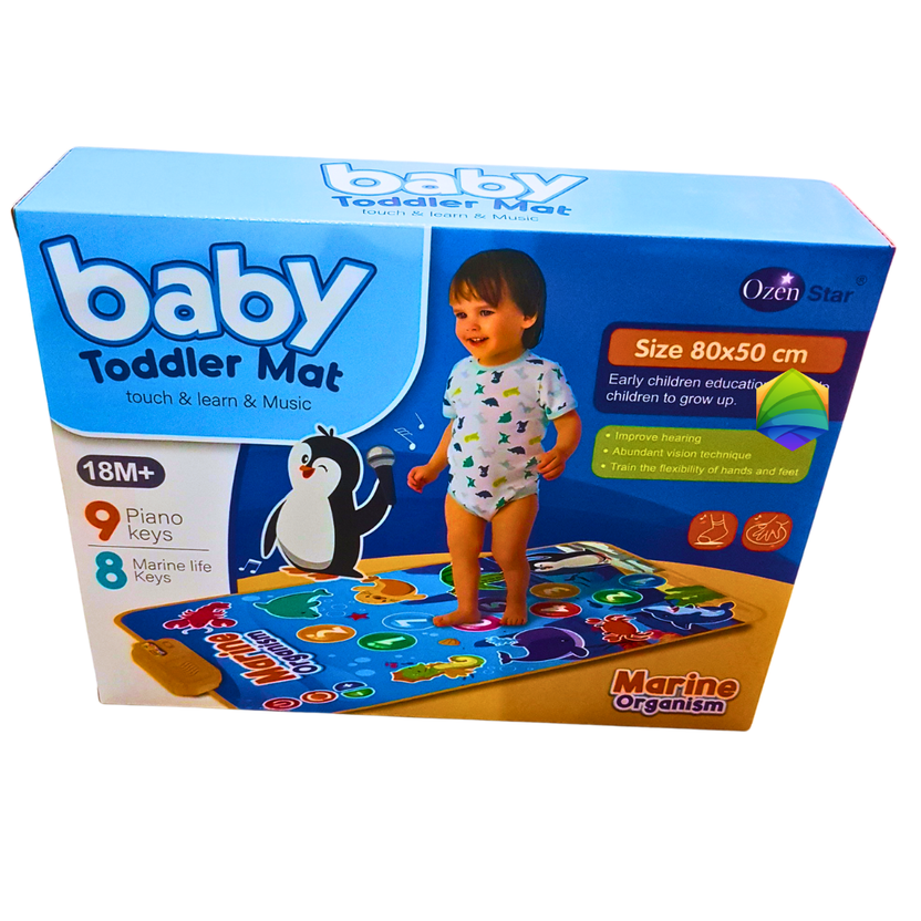 Musical Baby Toddler Mat with Marine Sounds – Touch & Learn Educational Play Mat (80x50cm, 18M+) Main image