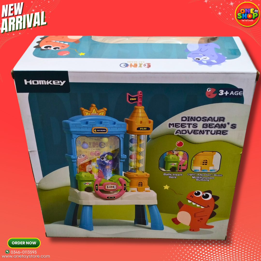 Dinosaur Meets Bean’s Adventure Play Set – Dino Eat Beans Interactive Learning Toy with Lights & Music (3+ Age) in Pakistan